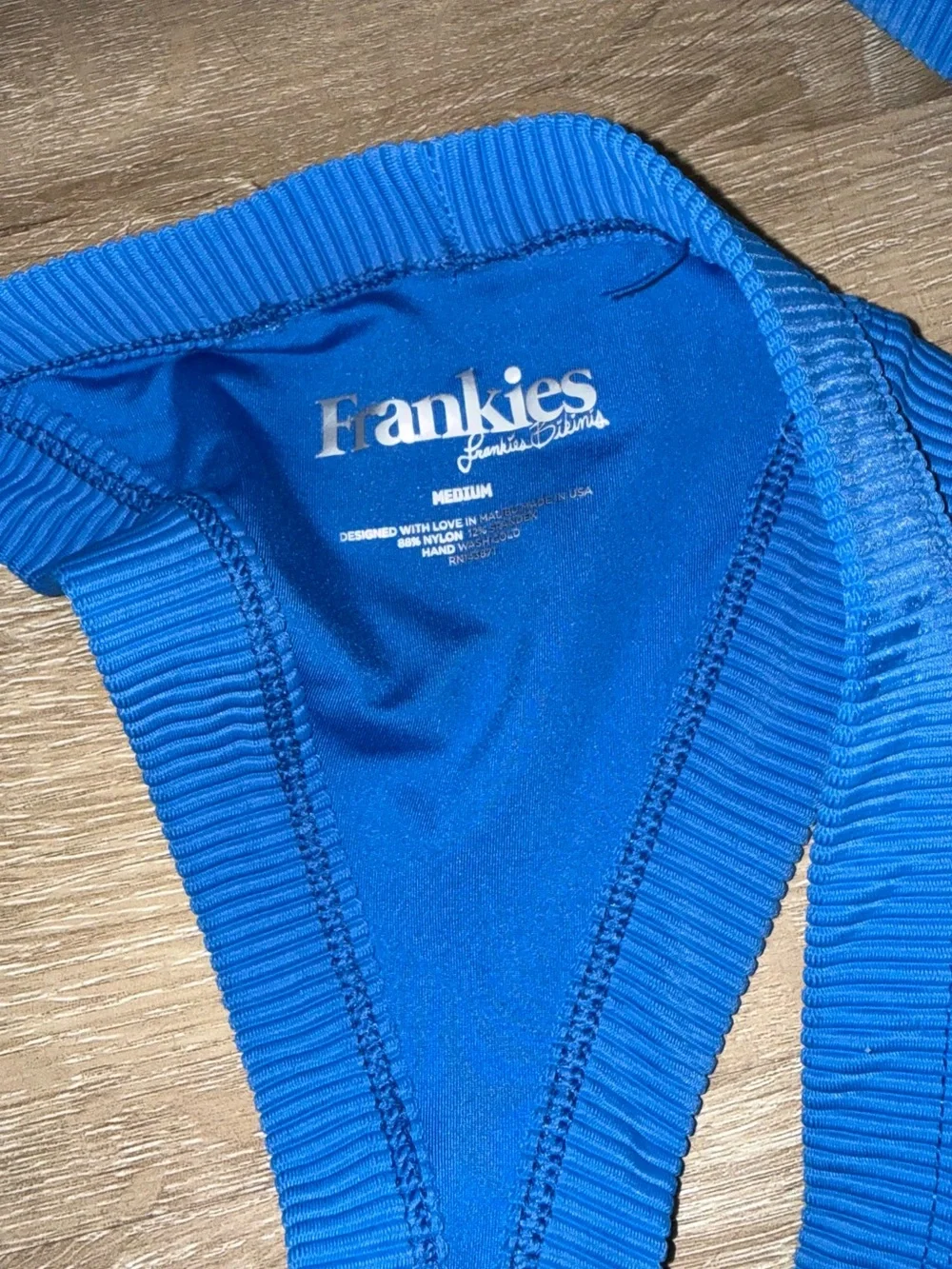Frankie's Bikinis Ribbed Electric Blue Two-Piece Bikini Set